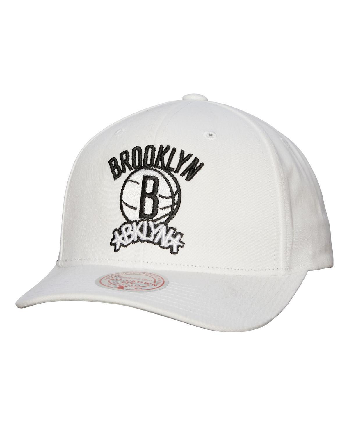 Mens Mitchell & Ness White Brooklyn Nets Hardwood Classics All In Retro Snapback Hat Product Image