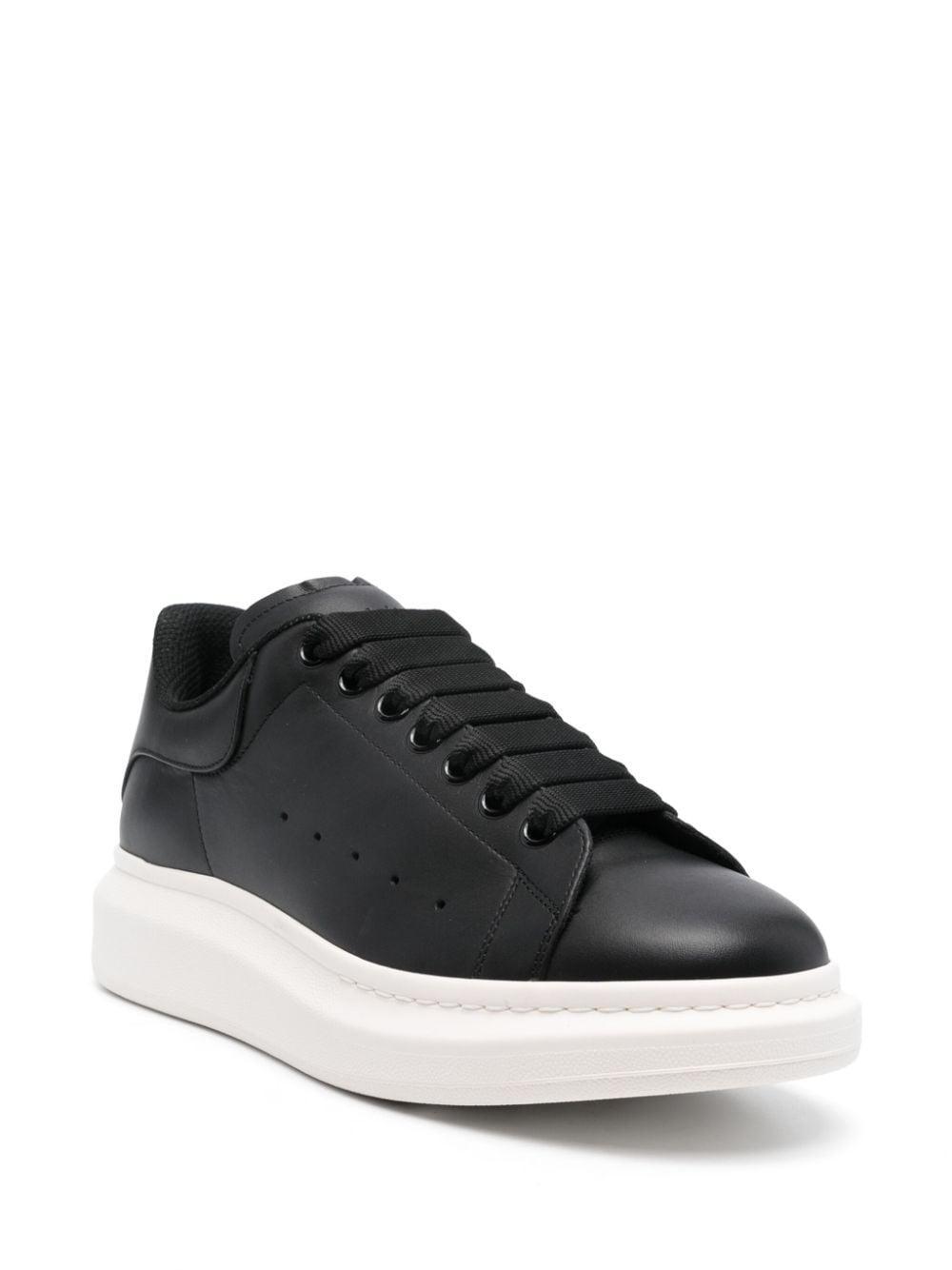 Oversized Leather Sneakers In Black Product Image