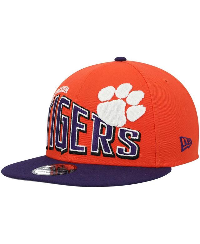 Mens New Era Clemson Tigers Two-Tone Vintage Wave 9FIFTY Snapback Hat Product Image