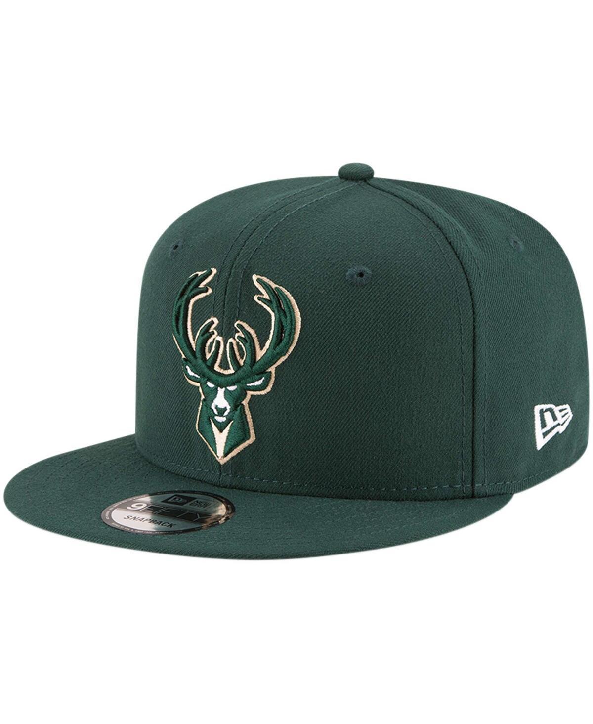 Mens New Era Hunter Green Milwaukee Bucks Official Team Color 9FIFTY Snapback Hat Product Image