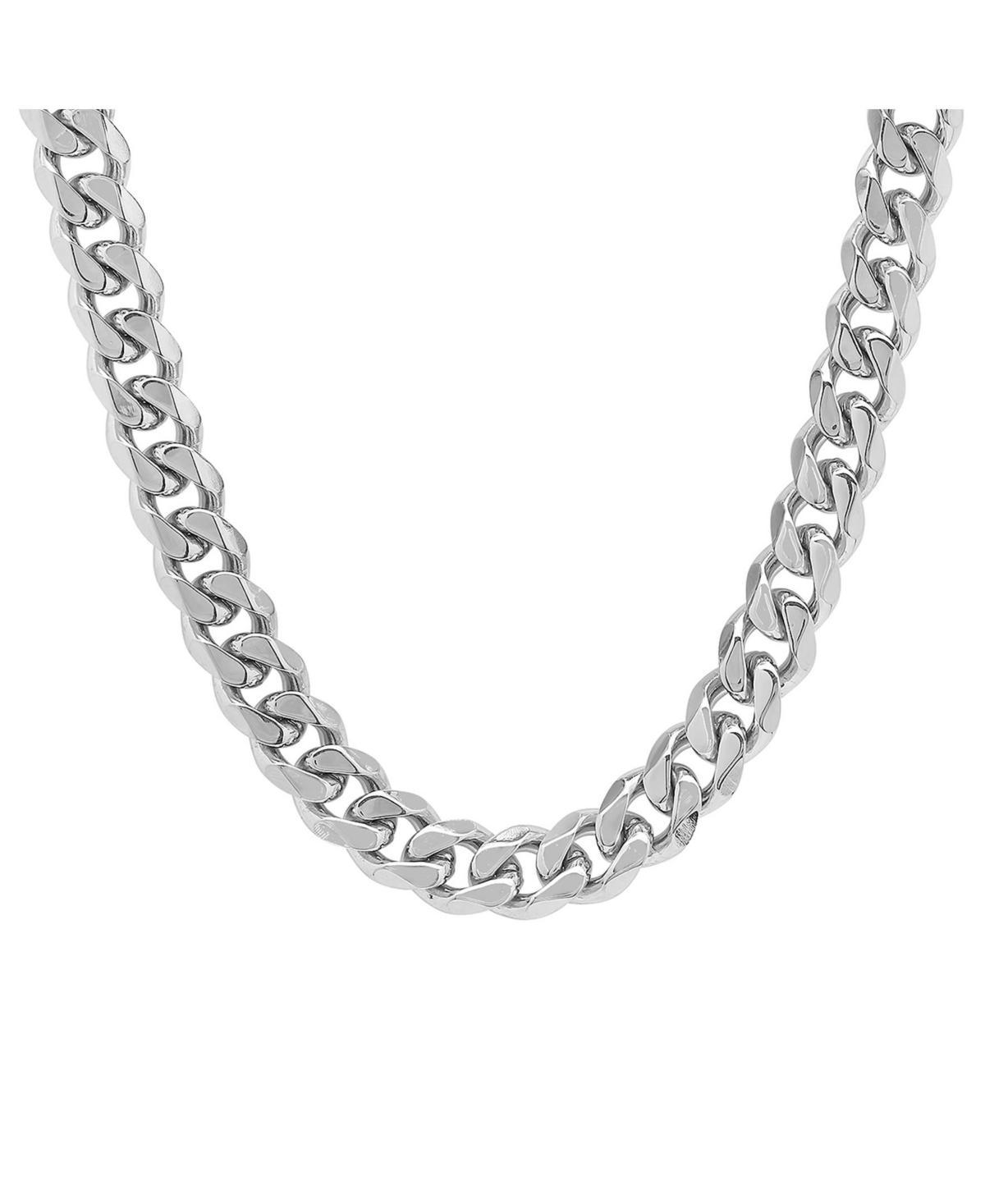 Steeltime Mens Stainless Steel Thick Accented Cuban Link Style Chain Necklaces Product Image