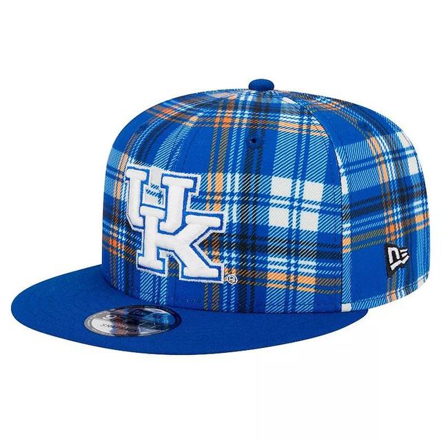 Mens New Era Royal Kentucky Wildcats Plaid 9FIFTY Snapback Hat Product Image