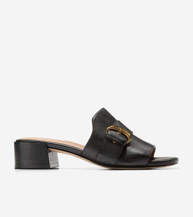 Cole Haan Crosby Slide Sandal Leather/Black Stack) Women's Sandals Product Image