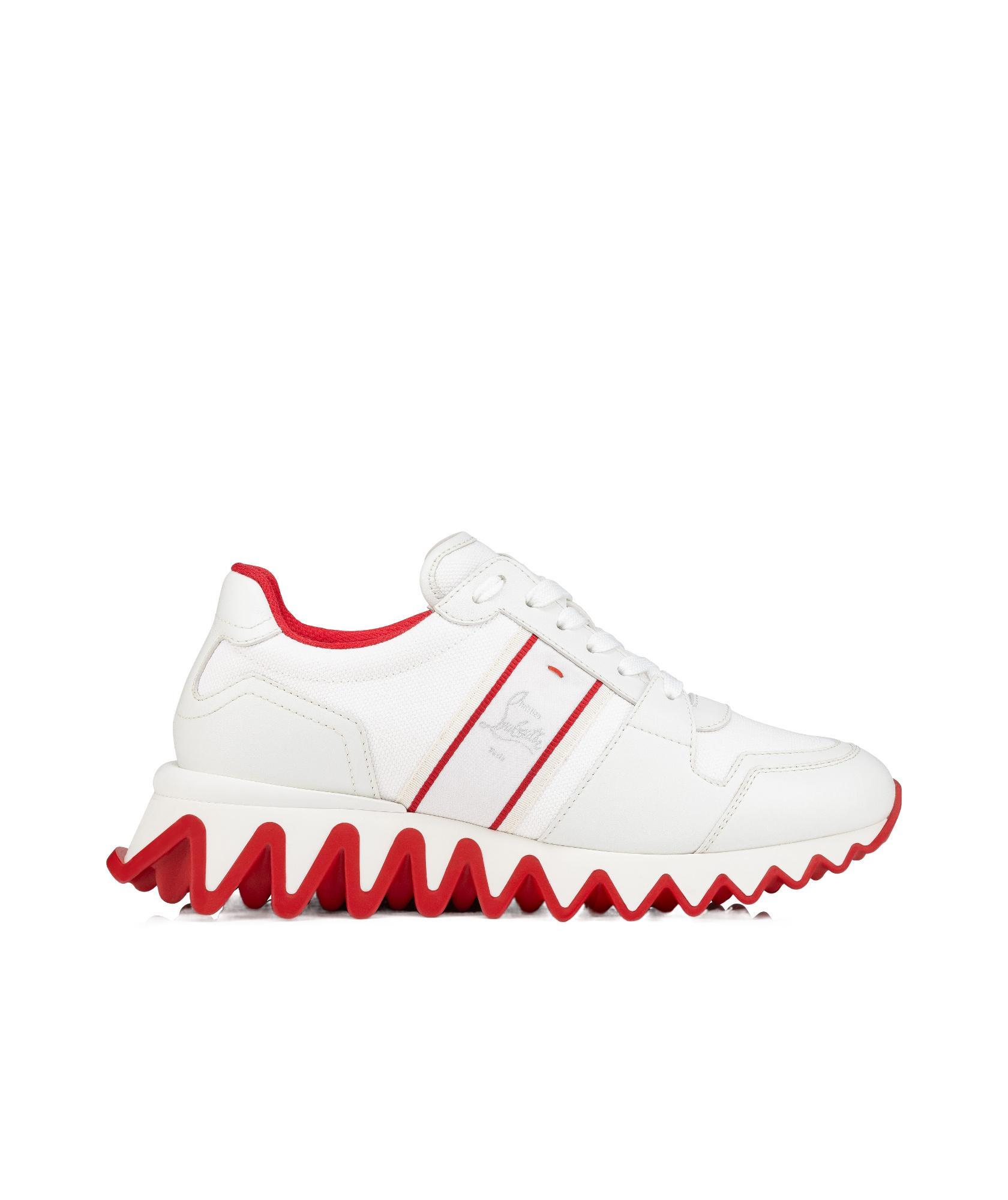 CHRISTIAN LOUBOUTIN Womens White Nastroshark Chunky-sole Leather Low-top Trainers Product Image