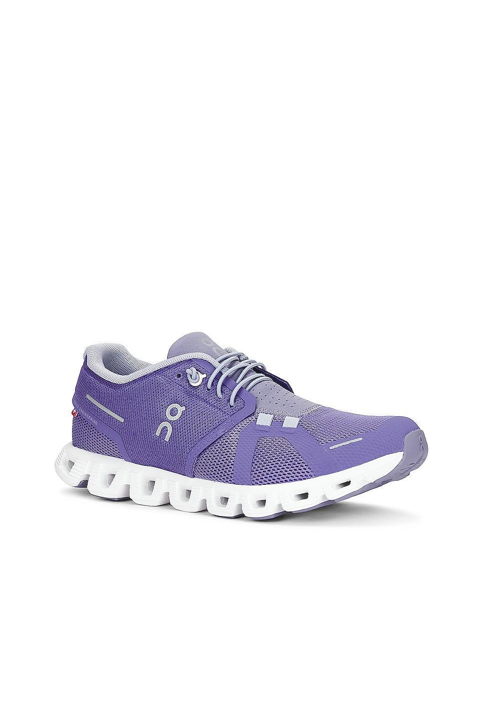 On Cloud 5 Sneaker in Blueberry & Feather - Purple. Size 6.5 (also in ). Product Image