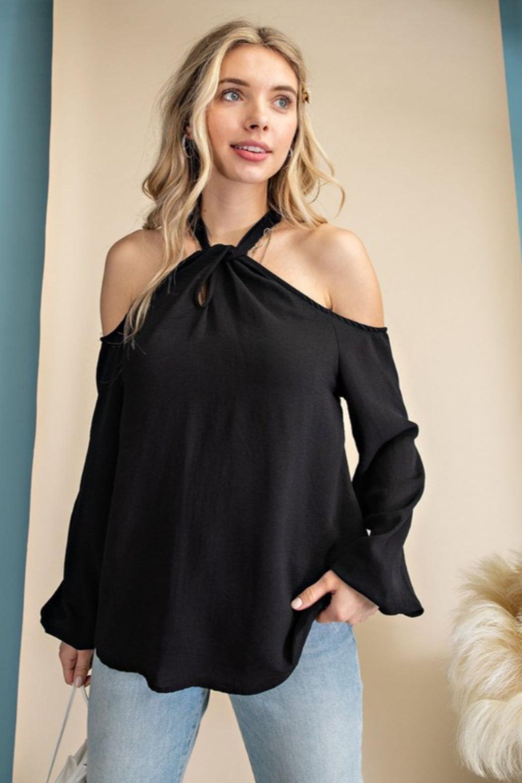 Criss Cross Bubble Sleeve Top Female Product Image