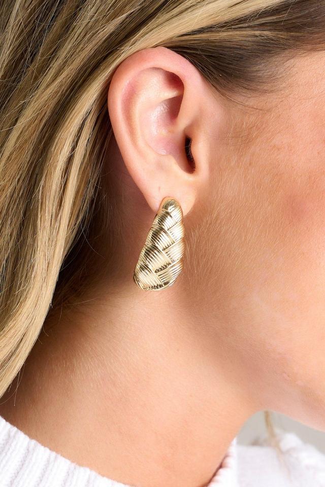 Never The Less Gold Textured Earrings Product Image