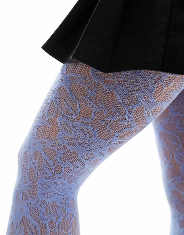 Glamorous lace tights in blue  Product Image