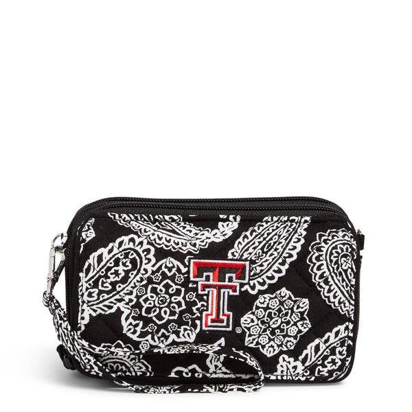 Vera Bradley Collegiate RFID All in One Crossbody Bag Women in Black/White Bandana with Texas Tech University Logo Product Image