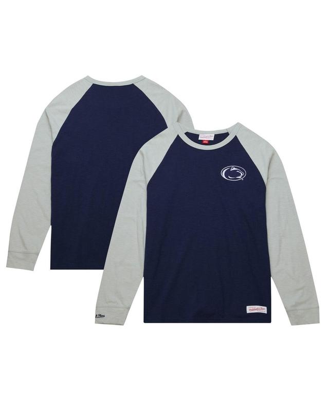 Mens Mitchell & Ness Navy Penn State Nittany Lions Legendary Slub Raglan Long Sleeve T-shirt Product Image