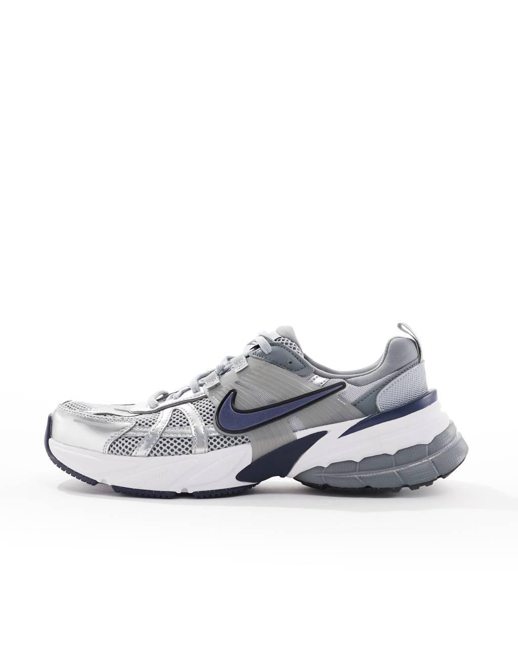 Nike V2K Run sneakers in gray and navy Product Image