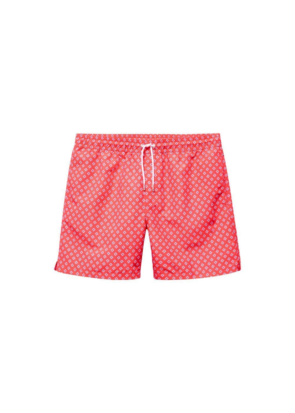 MANGO MAN - Printed drawstring swimsuit coral redMen Product Image