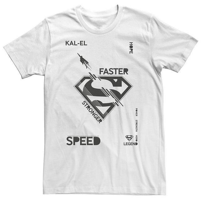 Big & Tall DC Comics Superman Kal-El Faster, Stronger, Speed Logo Tee, Mens Product Image