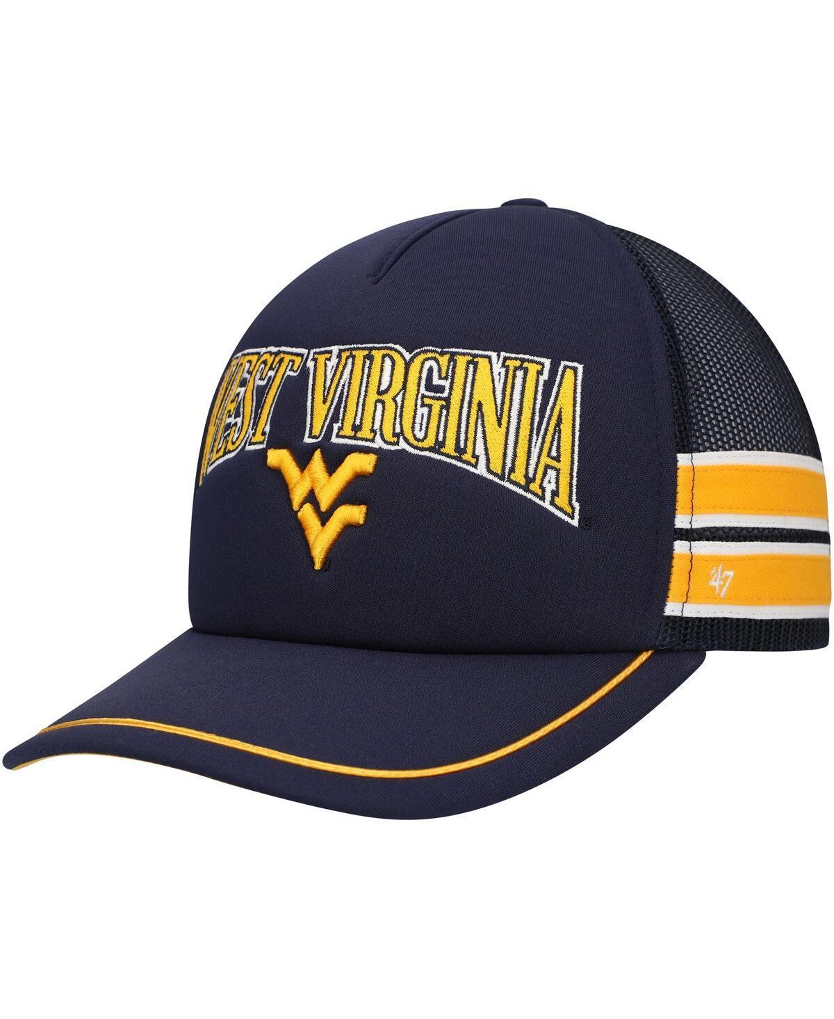 47 Brand Mens Navy West Virginia Mountaineers Sideband Trucker Adjustable Hat Product Image