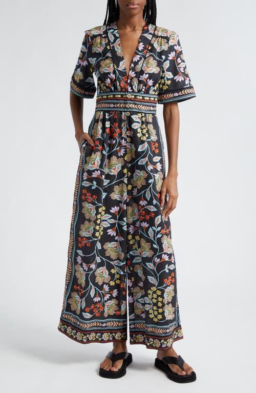 FARM Rio Flowery Button Front Wide Leg Jumpsuit Product Image