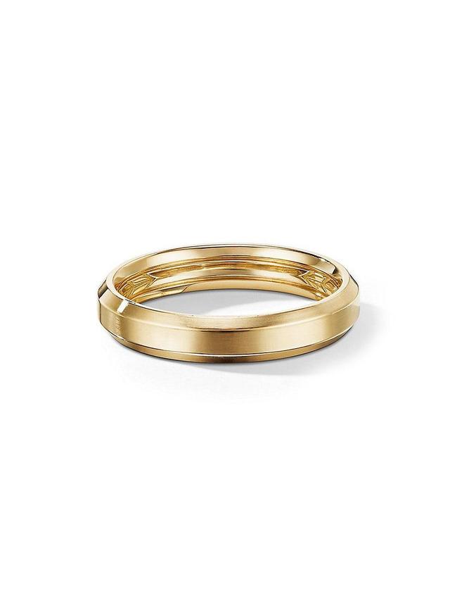 Mens Beveled Band Ring in 18K Yellow Gold Product Image