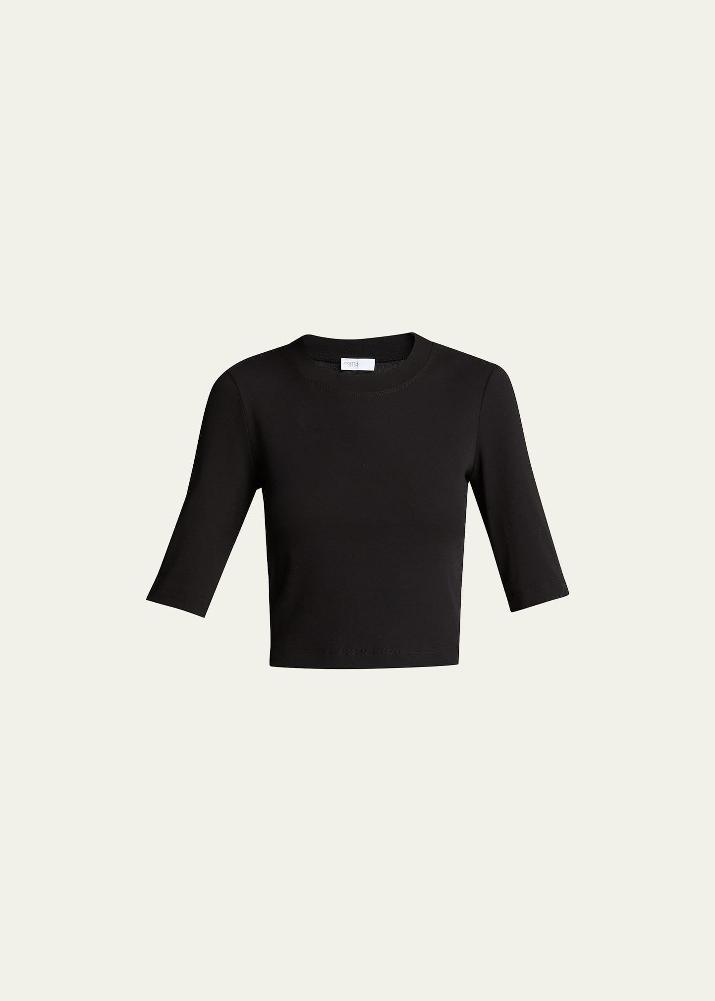 Womens Cropped-Sleeve T-Shirt Product Image