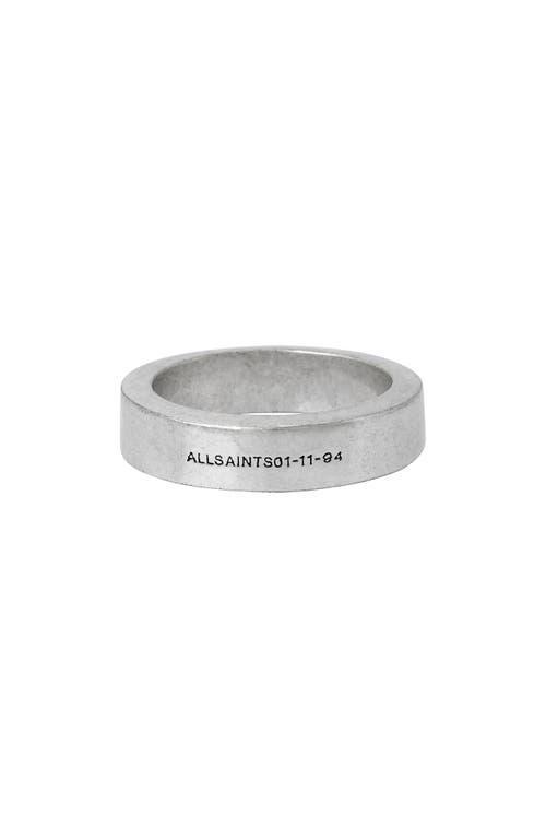 AllSaints Mens Smooth Sterling Silver Ring Product Image