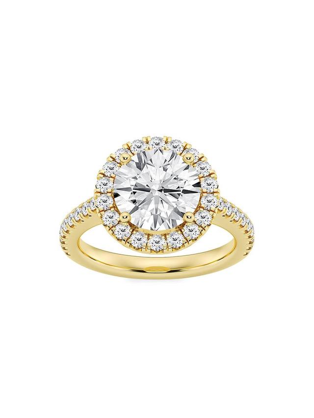 Womens 14K Yellow Gold & Round Lab-Grown Diamond Halo Ring/1.30-3.60 TCW Product Image