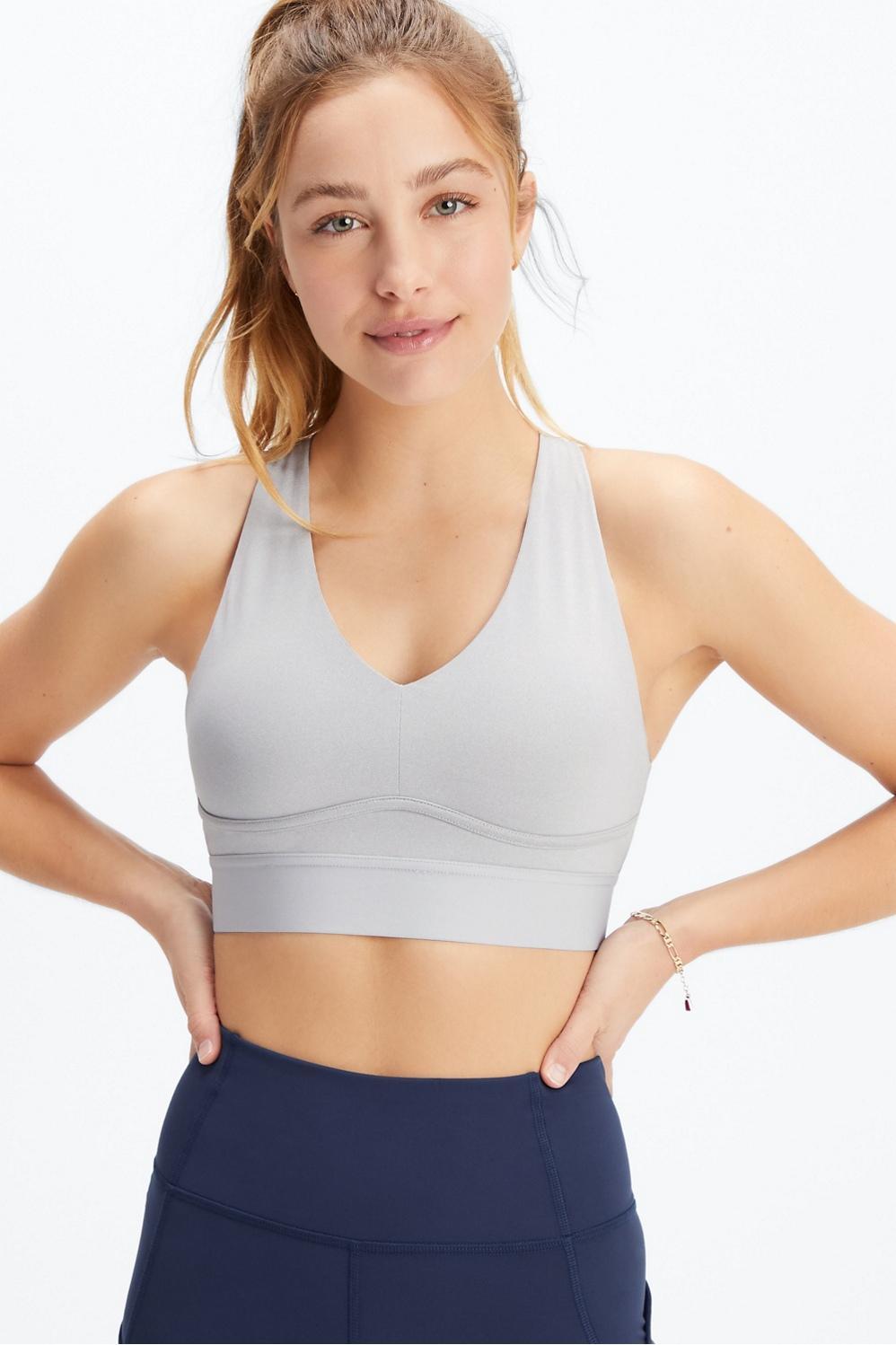 Fabletics All Day Every Day Bra Womens Light Grey Heather Size M Product Image