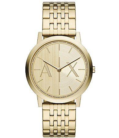 Armani Exchange Mens Dale Rd. Two-Hand Gold Tone Stainless Steel Bracelet Watch Product Image