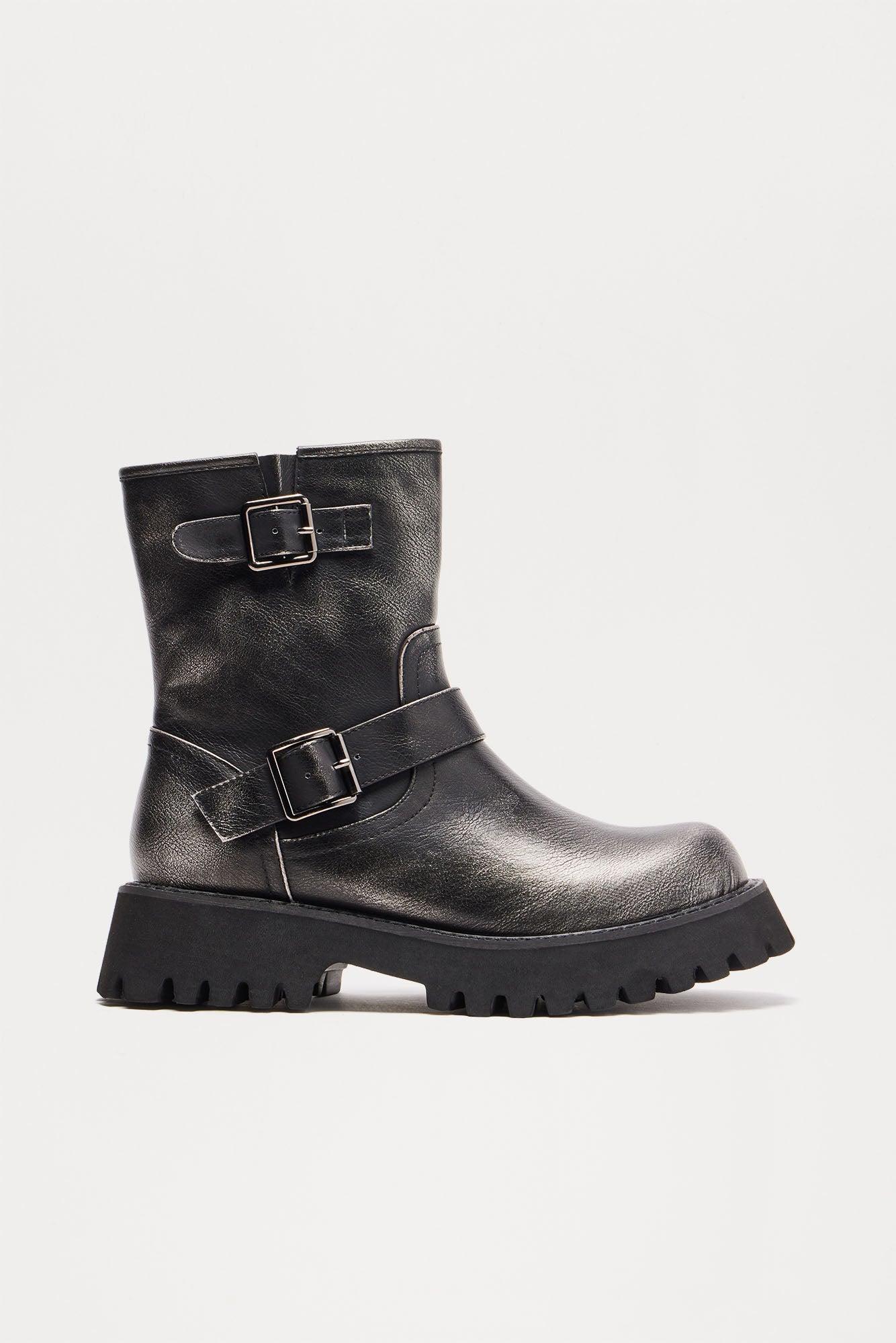 Close Enough Buckle Booties - Grey product image