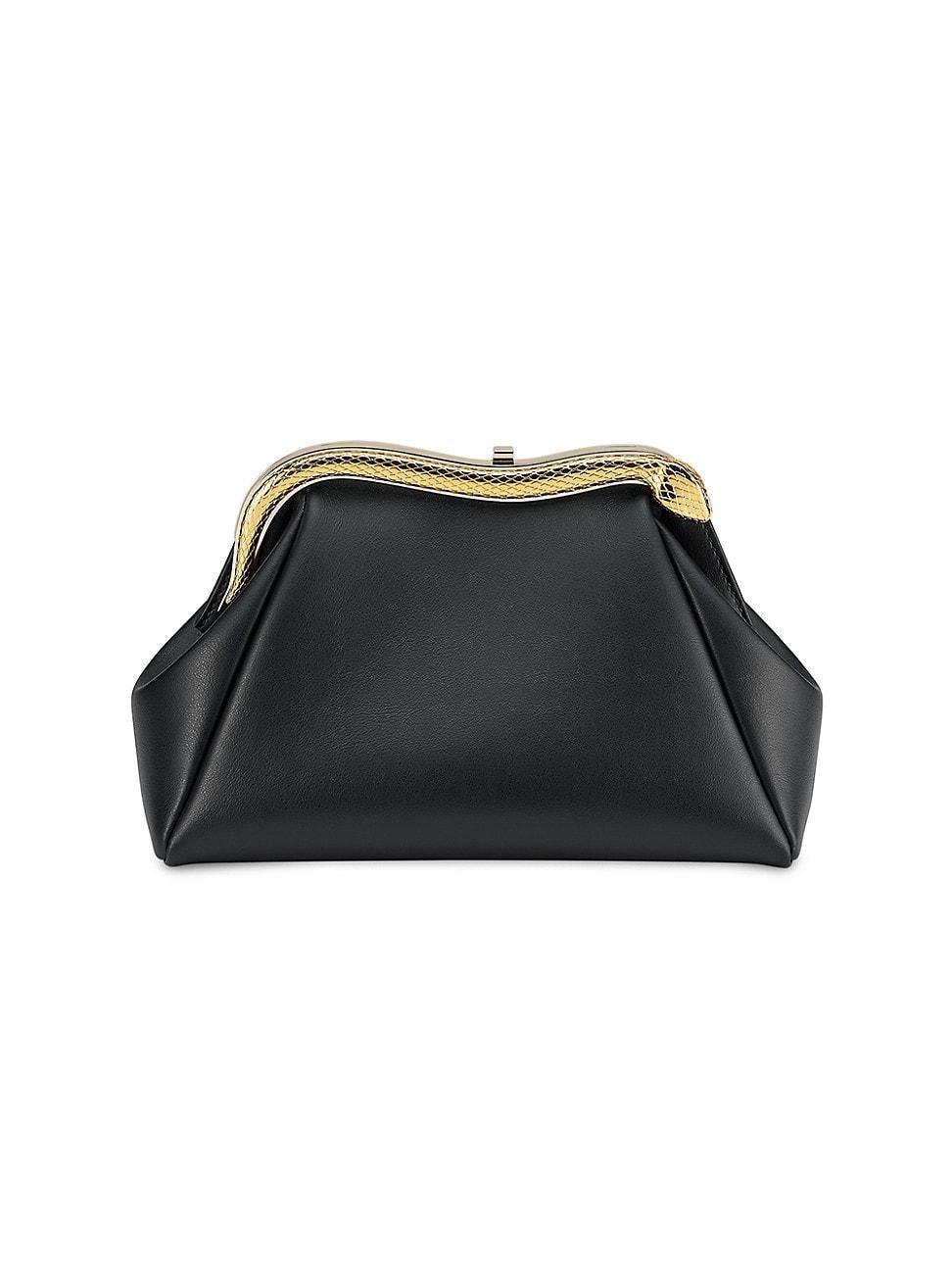 Womens Small Serpentine Leather Clutch Product Image