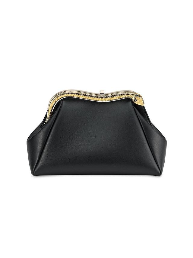 Womens Small Serpentine Leather Clutch Product Image