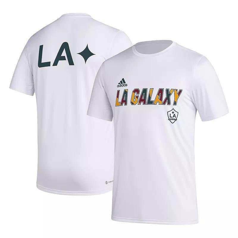 Mens adidas White La Galaxy Team Jersey Hook Aeroready T-shirt Product Image