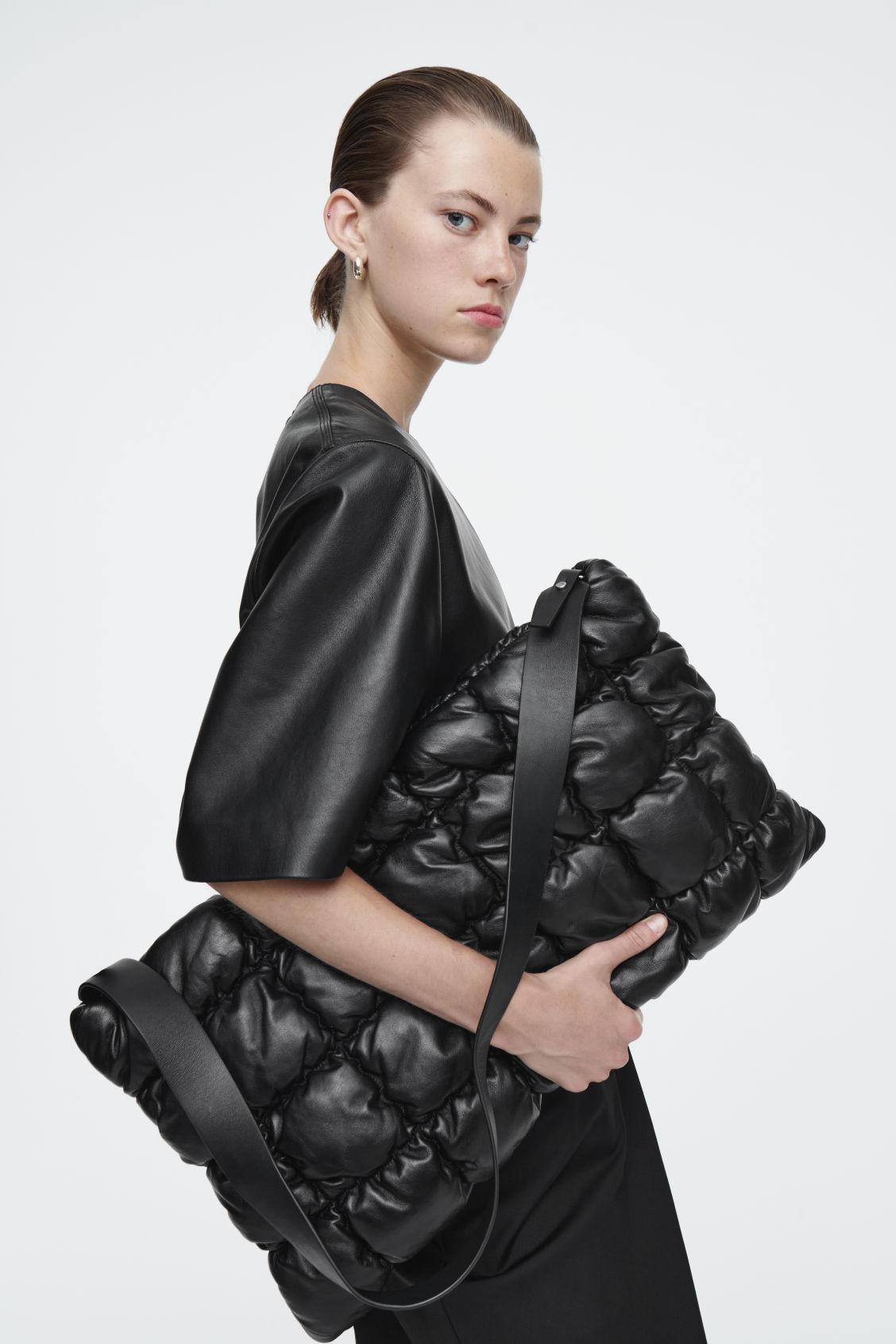 PILLOW OVERSIZED QUILTED CLUTCH - LEATHER Product Image