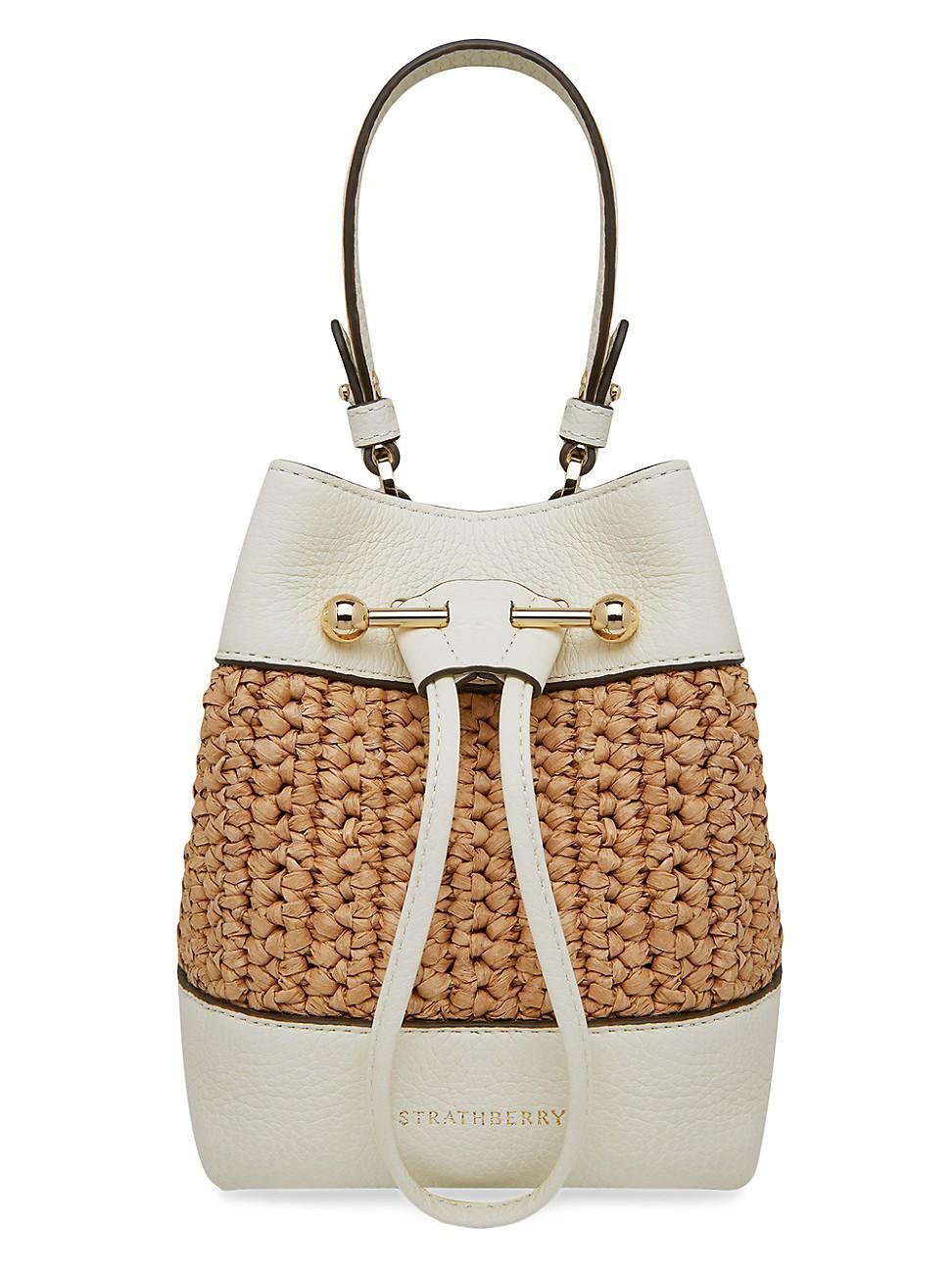 Womens Lana Raffia & Leather Bag Product Image