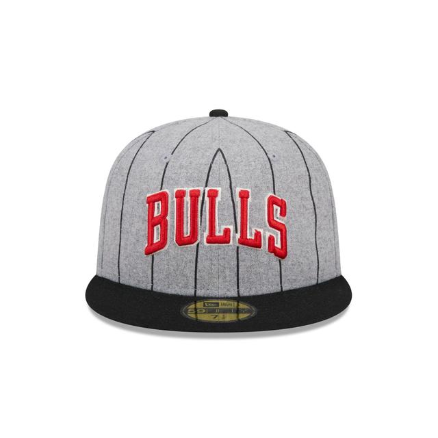 Chicago Bulls Heather Pinstripe 59FIFTY Fitted Hat Male Product Image