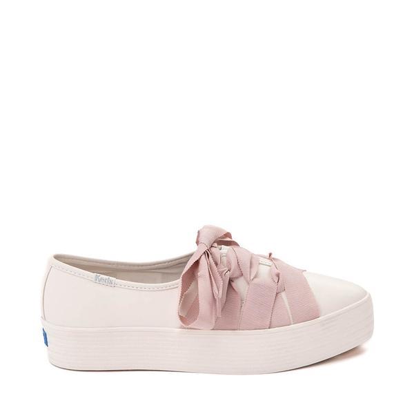 Womens Keds Point Slip Leather Ballet Platform Sneaker - White / Pink Product Image