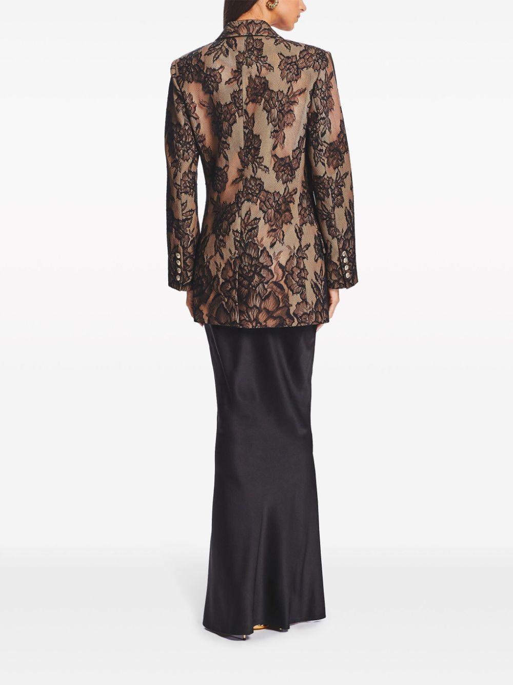 Ophelia Lace-overlay Blazer In Tannin Product Image