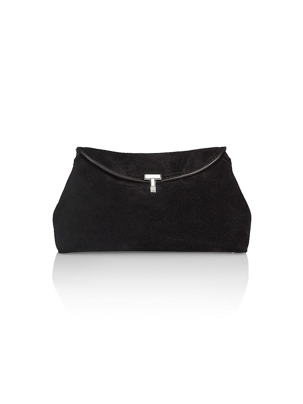 Womens Suede T-Lock Clutch Product Image