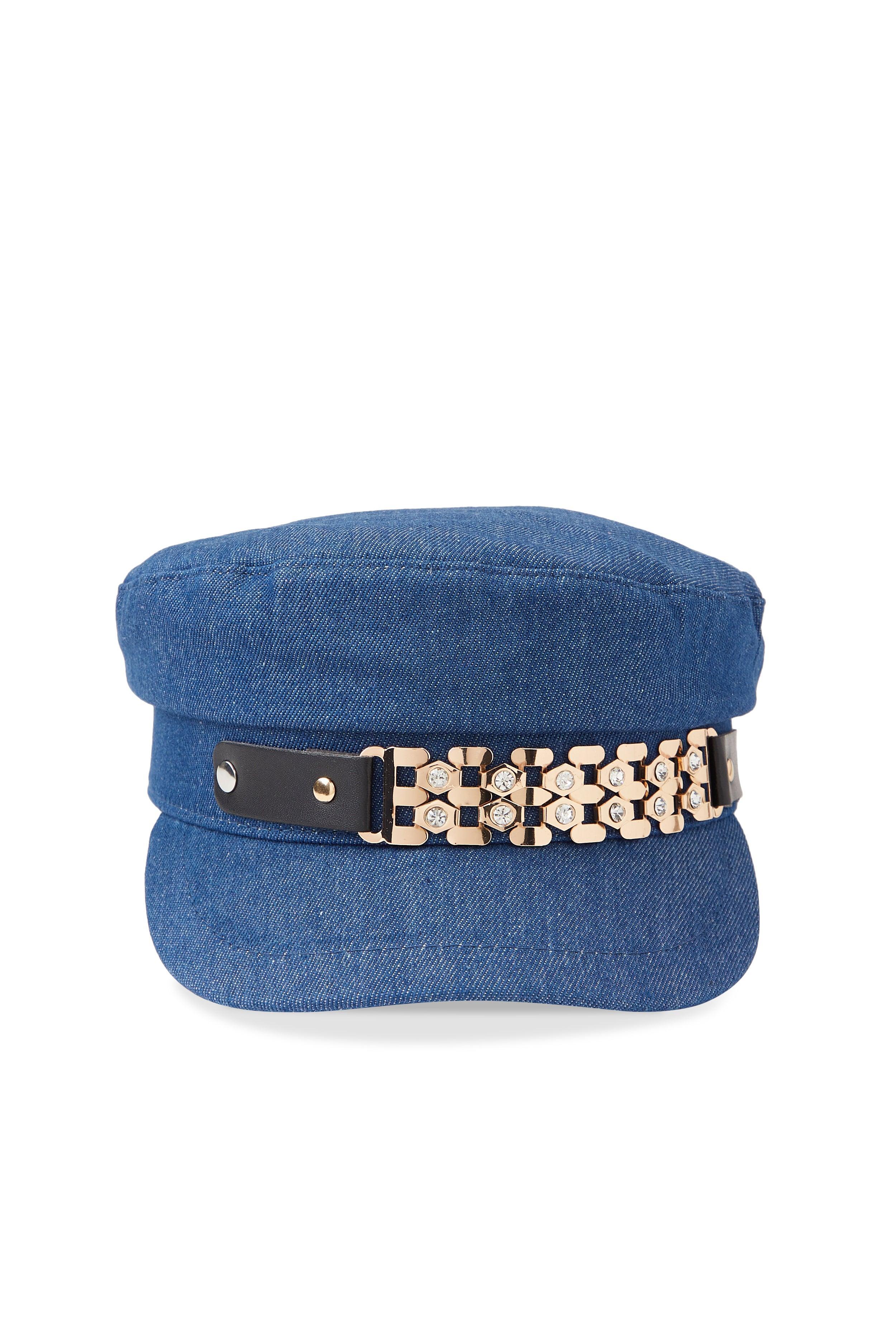 Metallic Rhinestone Detail Cabbie Hat Female Product Image