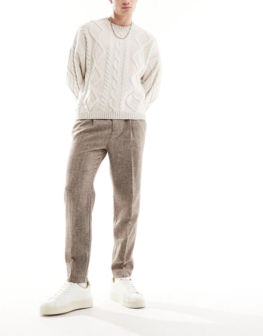 ASOS DESIGN Wedding tapered wool-mix smart pants Product Image