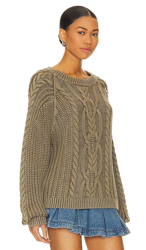 Free People Frankie Cable Sweater in Ivory. Size L, M, S. Product Image