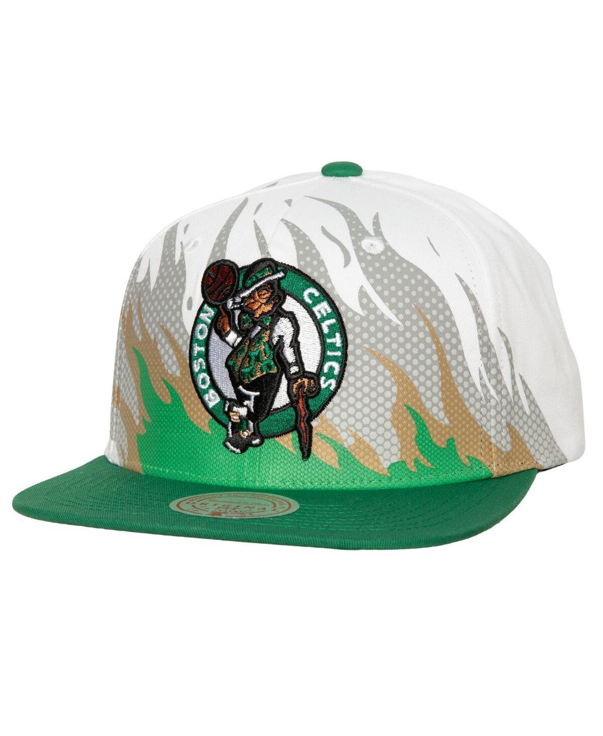 Mens Mitchell & Ness White Boston Celtics Hot Fire Snapback Hat Product Image