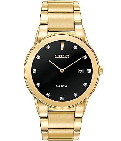 Citizen Mens Axiom Two Hand Gold Stainless Steel Bracelet Watch Product Image