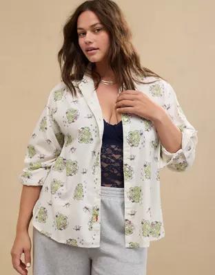 Aerie Disney Off-Duty Flannel Pajama Shirt Product Image