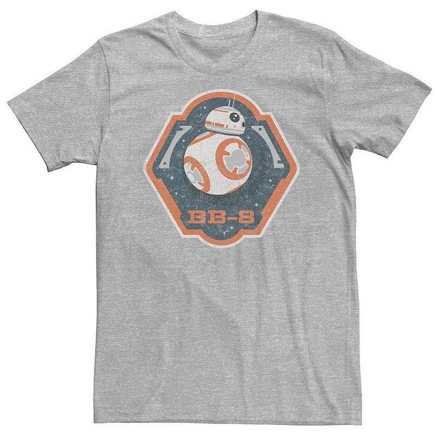 Big & Tall Star Wars BB-8 Distressed Badge Tee, Mens Athletic Grey Product Image