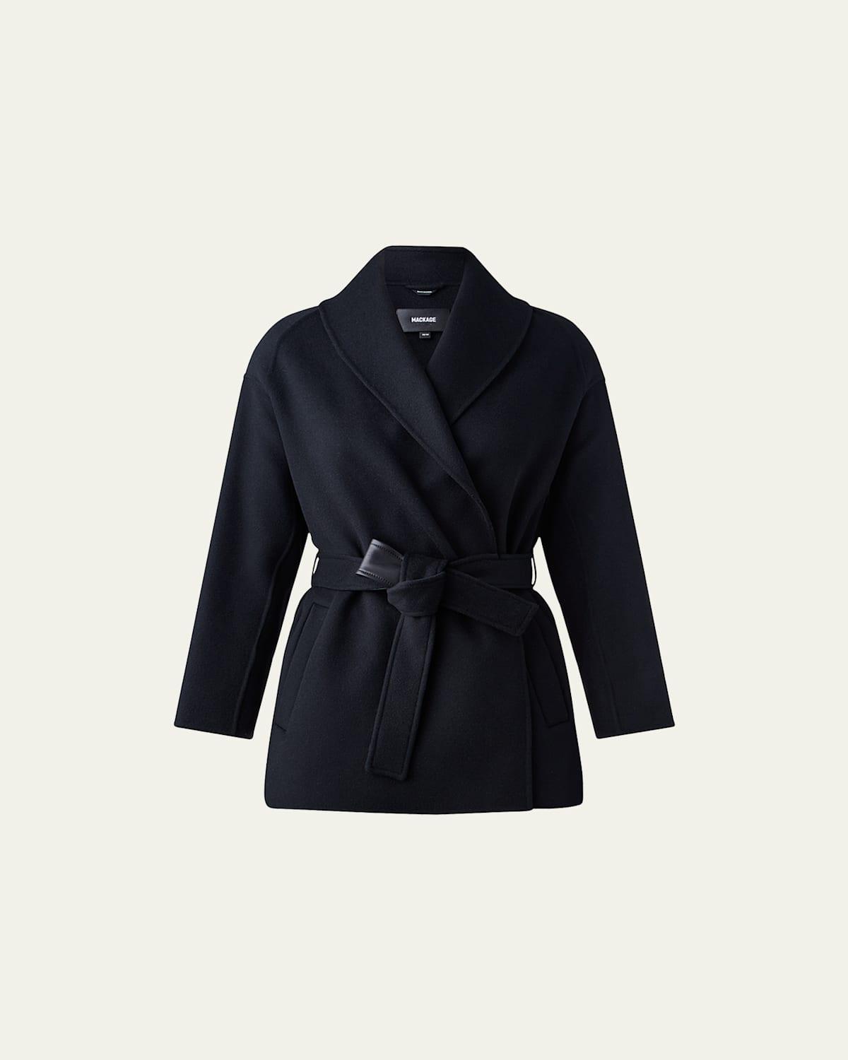 Tyra Double-Face Wool Wrap Coat with Tie Belt Product Image