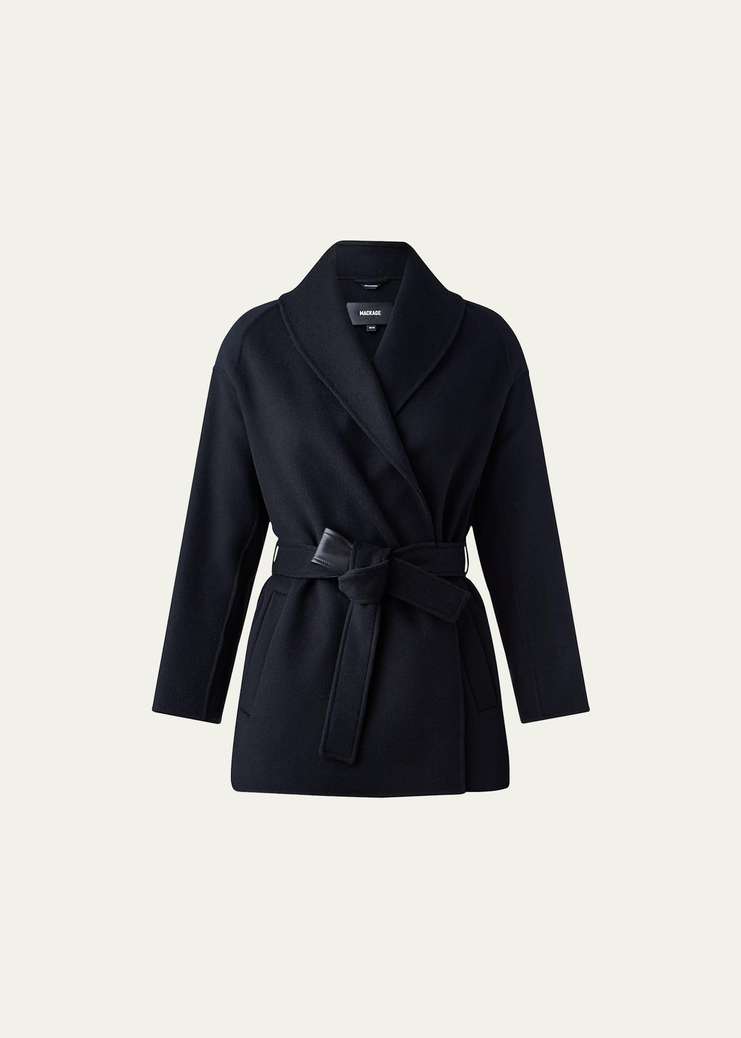 Tyra Double-Face Wool Wrap Coat with Tie Belt Product Image