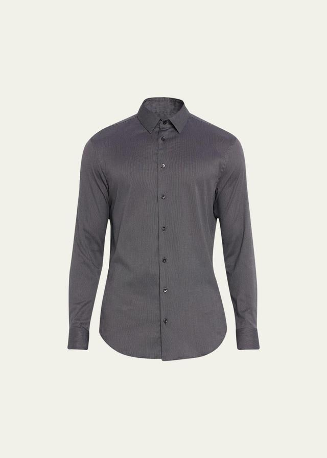 Mens Cotton-Stretch Micro-Print Sport Shirt Product Image