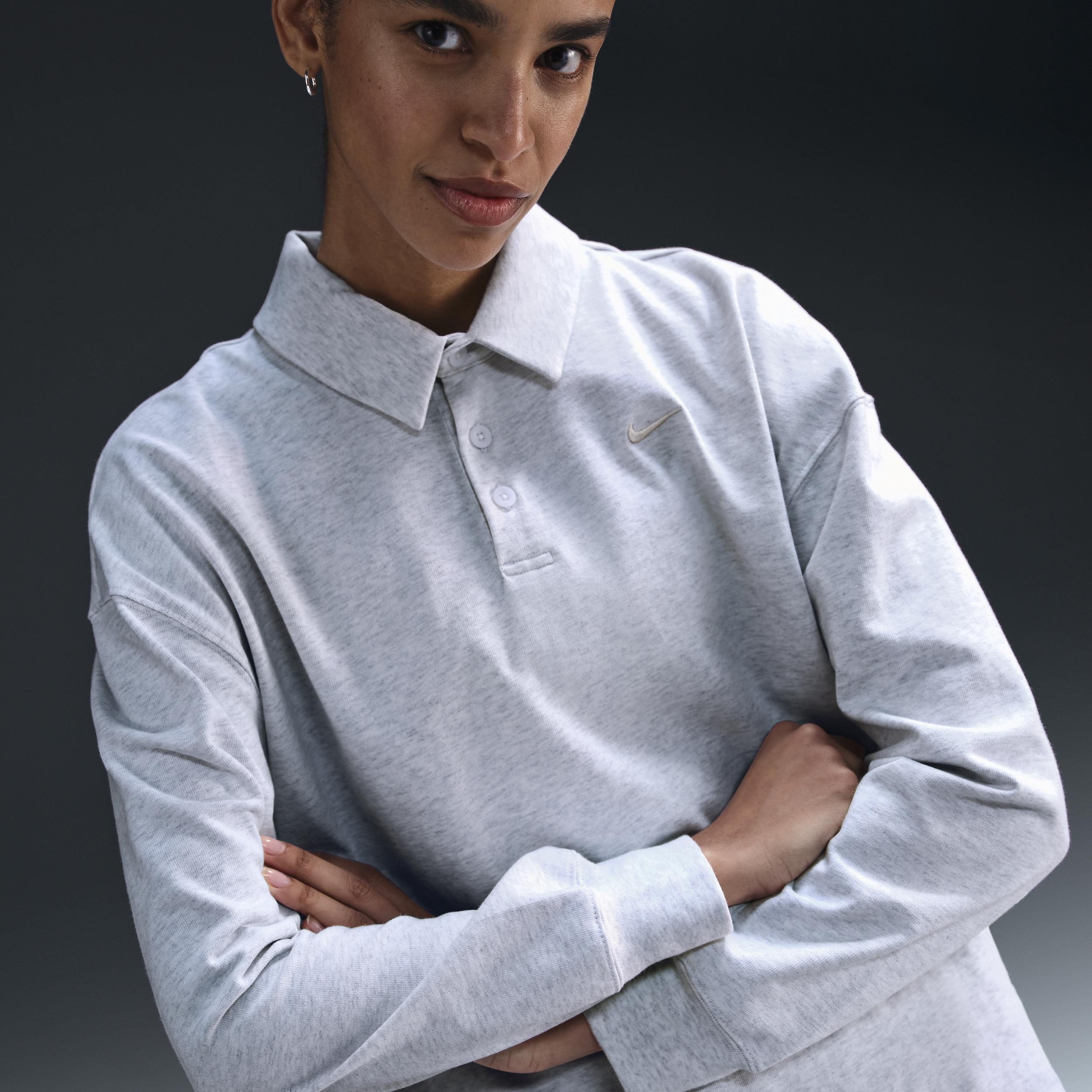 Women's Nike Sportswear Essential Oversized Long-Sleeve Polo Product Image