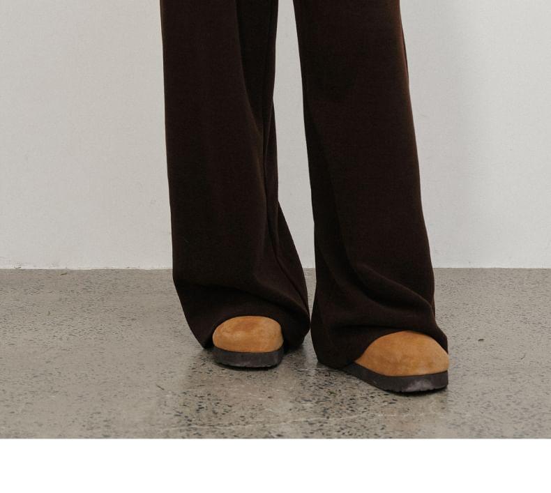 Drawstring Waist Plain Wide Leg Pants Product Image