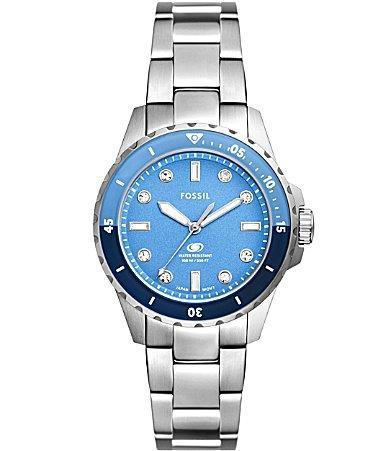 Fossil Womens Blue Dive Three-Hand Stainless Steel Watch 36mm Product Image