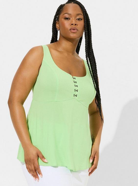 Fit And Flare Rayon Slub Sleeveless Top Product Image