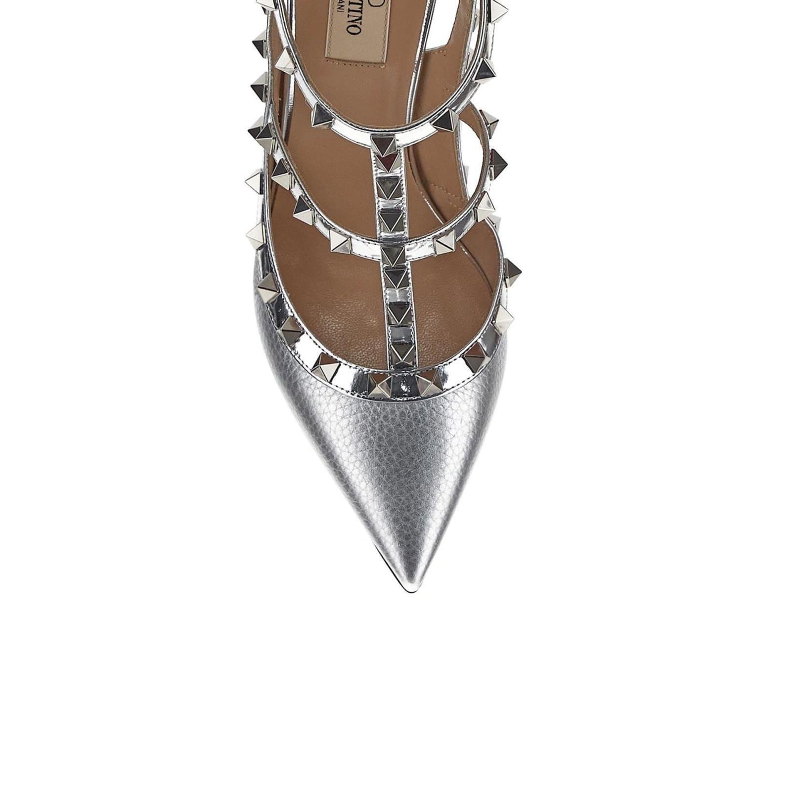 VALENTINO GARAVANI Rockstud Pumps In Silver Product Image